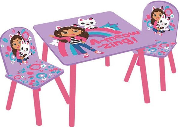 Mebelki stol i dwa krzeselka Gabby's doll house