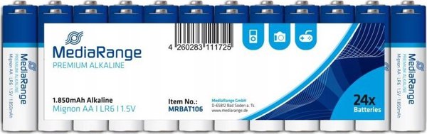 MediaRange BATTERY ALKALINE AA 1.5V/24PCS MRBAT106