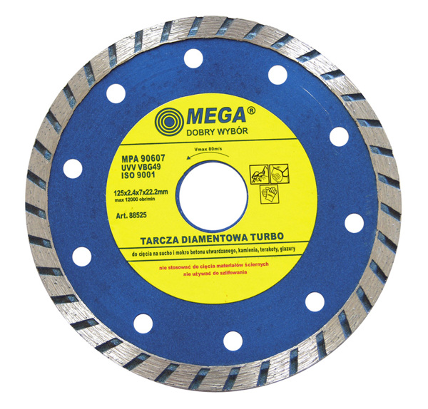 Mega Tarcza diamentowa TURBO 2.4x7.3mm 125mm 88525