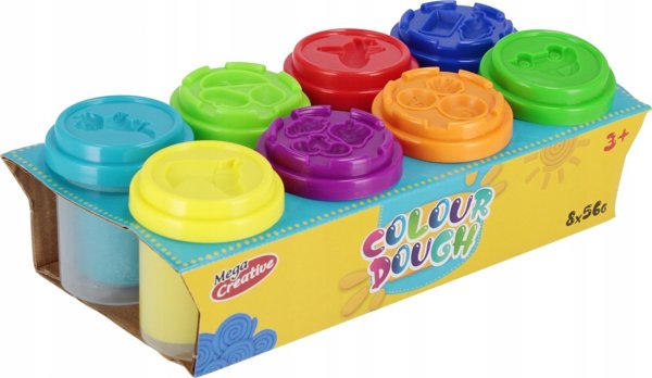 Mega Creative Πλασματοζύμη 8 Χρωμάτων 56g, Σετ Πλαστελίνες Δημιουργίας 23x7x11cm