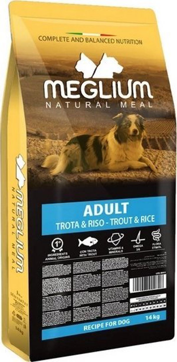Meglium Sucha Karma dla Psa Pstrag Ryz 14kg