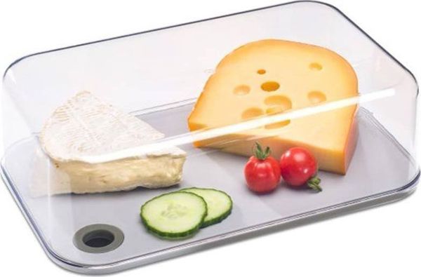 Mepal Modula Δοχείο Τυριού με Ξύλινη Σανίδα 106971042500, Διαφανές Γυάλινο Δοχείο Αποθήκευσης 1τμχ