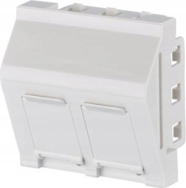 Triton Κουτί Σύνδεσης Keystone 45x45 mm, 2 Θυρών, Μη Συναρμολογημένο, RAL 9010, Λευκό