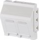 Triton Κουτί Σύνδεσης Keystone 45x45 mm, 2 Θυρών, Μη Συναρμολογημένο, RAL 9010, Λευκό