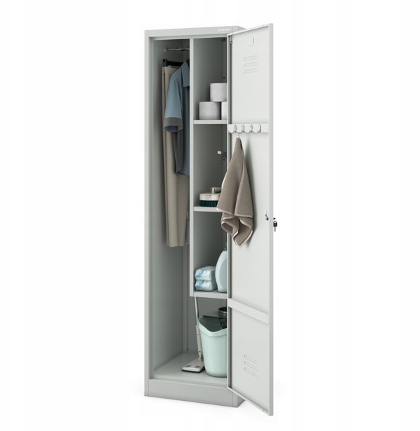Metalowa szafa gospodarcza AGNES, 500 x 1850 x 500 mm, szara