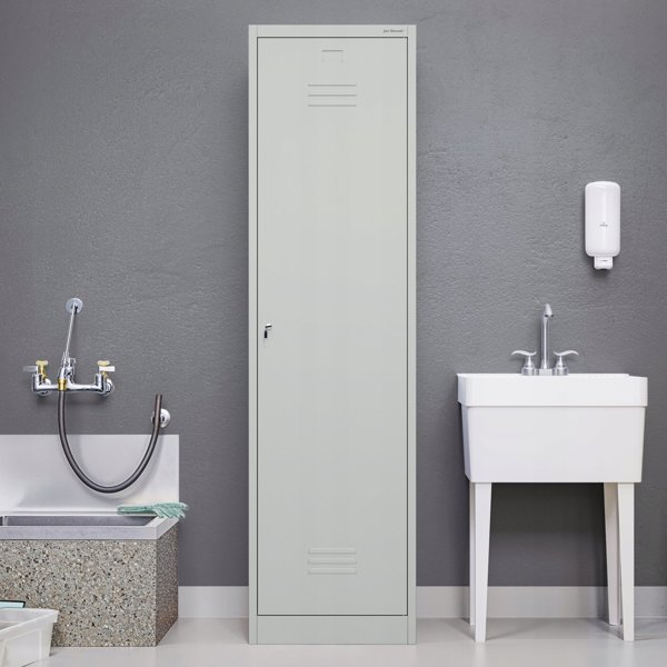 Metalowa szafa gospodarcza AGNES, 500 x 1850 x 500 mm, szara