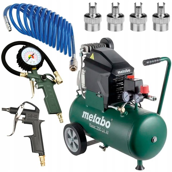 METABO KOMPRESOR BASIC 250-50 W OF + LPZ 4  230V 50L 8BAR 120L/MIN BEZOLEJOWY