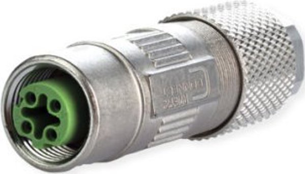METZ CONNECT Θηλυκό Συνδεσμολογικό M12 κωδικοποιημένο D IP67, δυνατότητα τοπικής σύνδεσης
