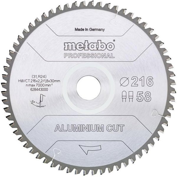 METABO Pila tarczowa FZ/TZ 216x30x58z Aluminium Cut Professional