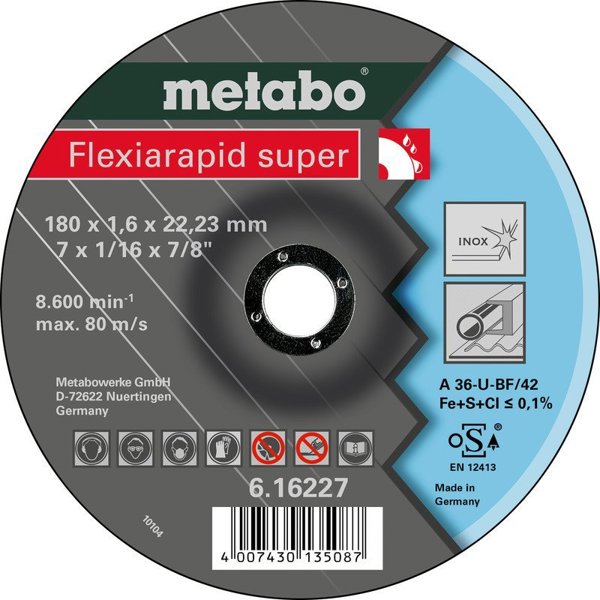 Metabo Metabo Flexiarapid super 180x1,6 x22,23 Inox