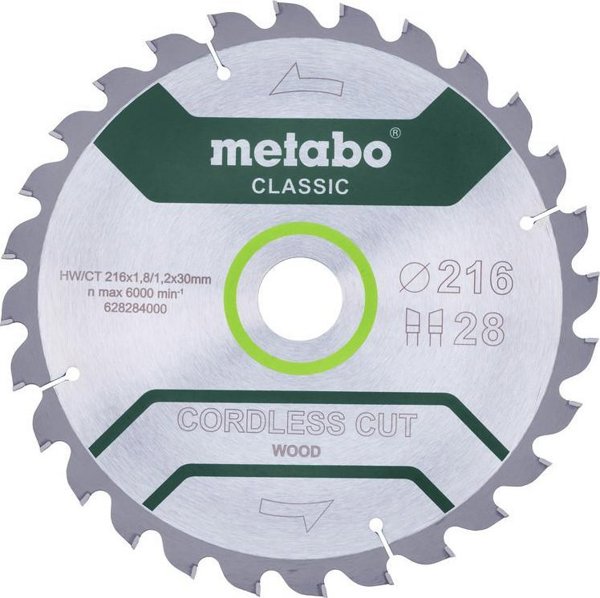 Μεταβο Δίσκος Πριονοκορδέλας HW/CT 216x30x28z Classic Κοπής Ξύλου