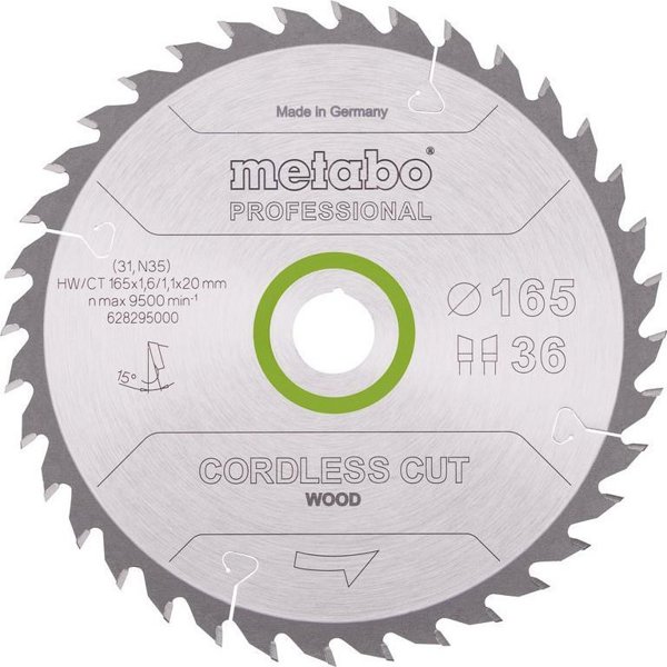 Metabo Πριονοδίσκος HW/CT 165x20x38z Cordless Cut Wood Professional
