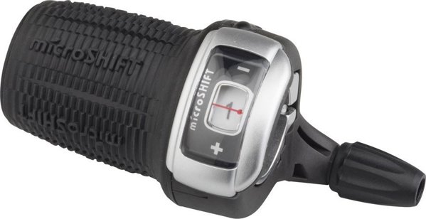 Microshift Αριστερή Μανέτα Ταχυτήτων MTB, 3-θέσεων, Συμβατή με Shimano, Twist Shifter με Οπτικό Δείκτη