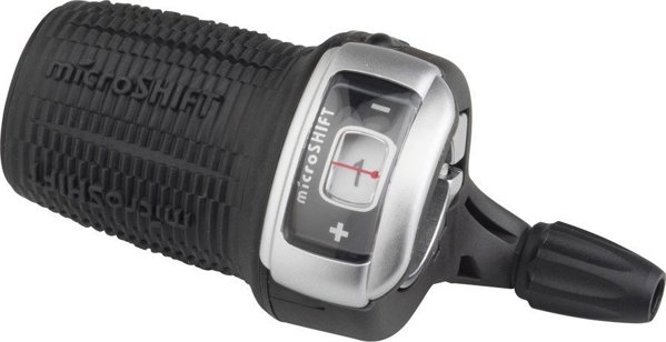 Microshift Αριστερή Μανέτα Ταχυτήτων MTB, 3-θέσεων, Συμβατή με Shimano, Twist Shifter με Οπτικό Δείκτη