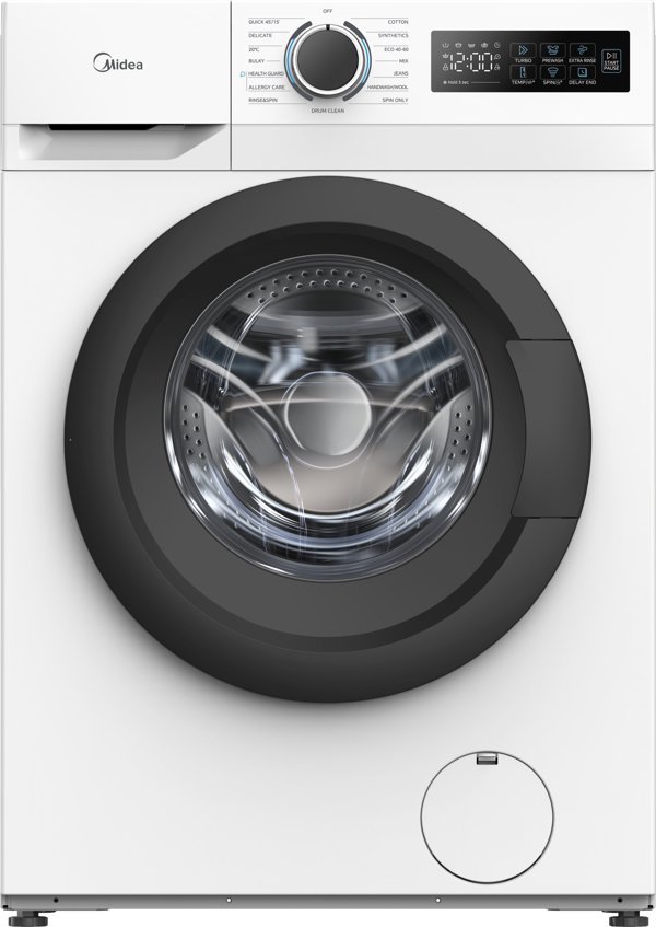 Midea Washing Machine | MF110W70B/W-HR | Energy efficiency class A | Front loading | Washing capacity 7 kg | 1200 RPM | Depth 40 cm | Width 60 cm | Display | LED | Steam function | White