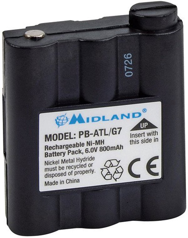 Midland PB-ATL/G7, Battery, Black, Midland G7 Midland G9, Nickel-Metal Hydride (NiMH), 800 mAh, 6 V