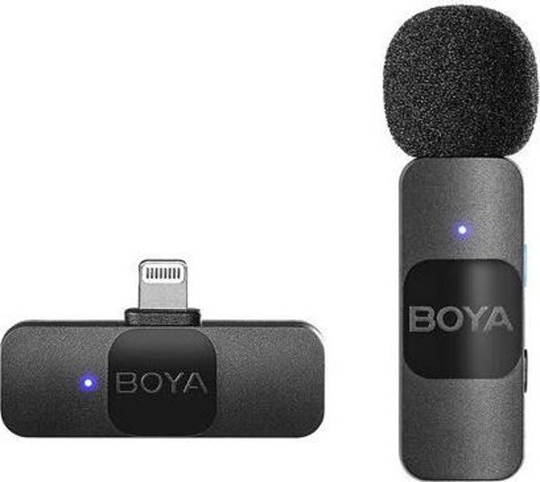 Boya BY-V1 Wireless Μικρόφωνο 2.4GHz για Συσκευές Lightning, 1TX+1RX, Λευκό