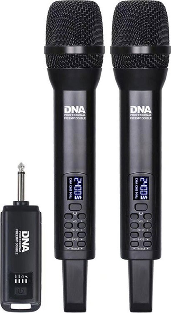 Ασύρματο μικρόφωνο DNA με 2 μικρόφωνα και 2 πομπούς χειρός 2.4 GHz, εμβέλεια έως 30 μέτρα