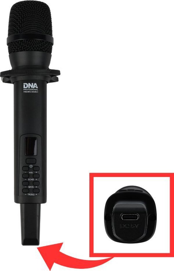 Ασύρματο μικρόφωνο DNA με 2 μικρόφωνα και 2 πομπούς χειρός 2.4 GHz, εμβέλεια έως 30 μέτρα