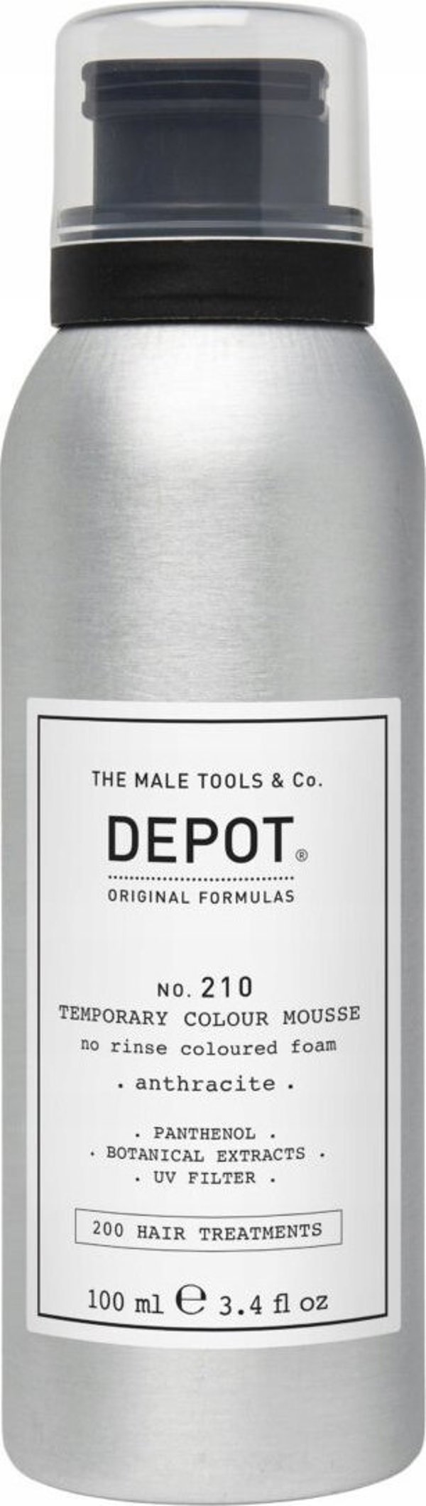 Milk Shake Depot, 200 Θεραπείες Μαλλιών No. 210, Πανθενόλη, Αφρός Μαλλιών Χωρίς Ξέβγαλμα, Ανθρακί, 100 ml Για Άνδρες