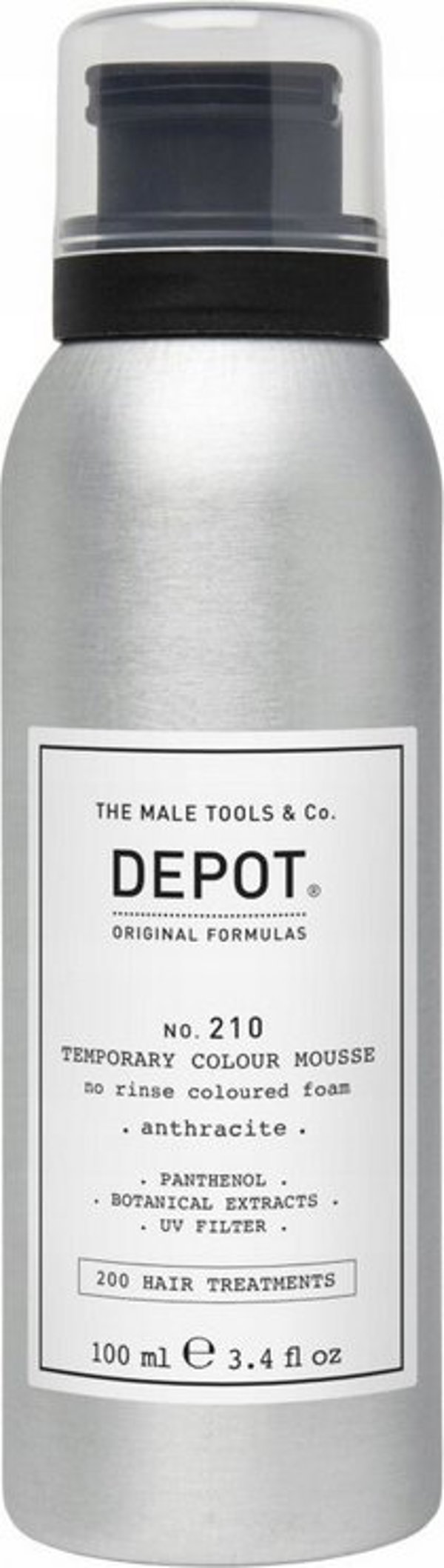 Milk Shake Depot, 200 Θεραπείες Μαλλιών No. 210, Πανθενόλη, Αφρός Μαλλιών Χωρίς Ξέβγαλμα, Ανθρακί, 100 ml Για Άνδρες