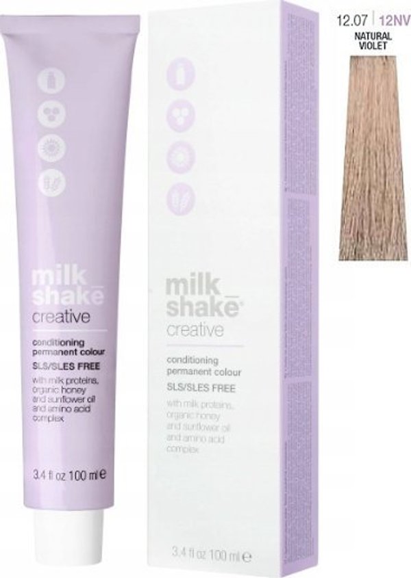 Milk Shake Milk Shake, Creative, SLS/SLES-Free, Μόνιμη Βαφή Μαλλιών, 12.0712NV Φυσικό Βιολετί, 100 ml Για Γυναίκες