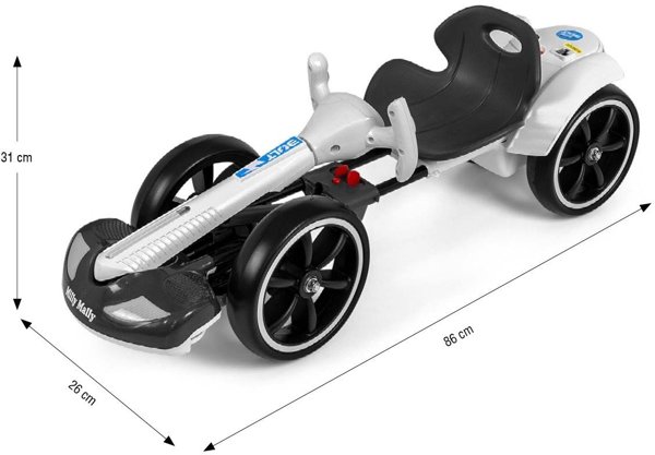 Milly Mally Gokart Bolt - Παιδικό Αυτοκίνητο με Μπαταρία - White