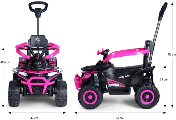 Milly Mally Milly Mally Pojazd na akumulator Star ATV Pink EDUKAMP