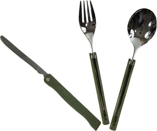Mil-Tec Mil-Tec Niezbędnik Sztućce z Etui Olive uniwersalny