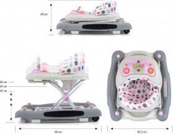 Περπατούρα Μωρού Milly Mally Patrol Plus Pastel Dots, Πολυλειτουργική Στρατευτάκι με Παιχνίδια, Πολύχρωμο