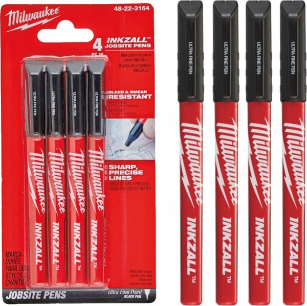 Milwaukee MILWAUKEE MARKERS FINISHES, BLACK, 4 pcs