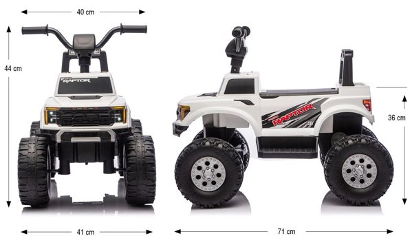 Milly Mally Ηλεκτροκίνητο Αυτοκίνητο Ford F-150 Raptor White 12V για Παιδιά