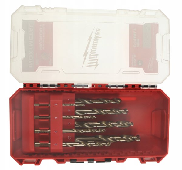 MILWAUKEE Τρυπάνια μετάλλου HSS CO σετ 8 τεμ. 1-10mm