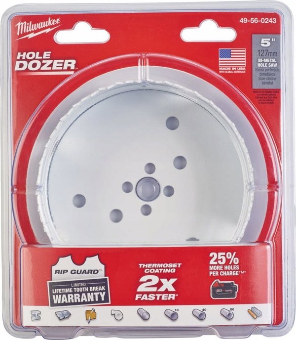 Πριόνι οπών διμεταλλικό MILWAUKEE 127mm