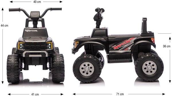 Milly Mally Ηλεκτροκίνητο Αυτοκίνητο Ford F-150 Raptor Black, 12V