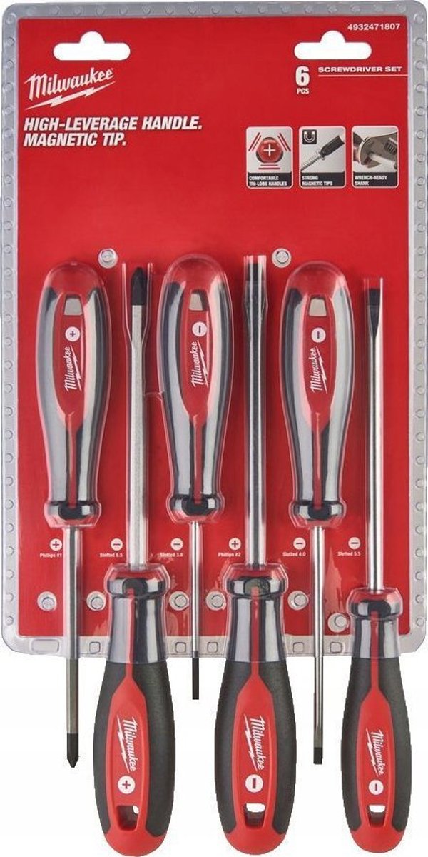 Milwaukee MILWAUKEE SCREWDRIVERS SET 6 pcs. (SL&PH)