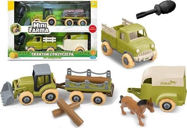 Mini farma traktor z przyczepa do skrecania