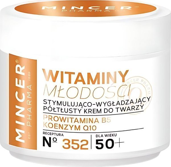 Mincer Pharma Βιταμίνες Νεότητας Κρέμα διεγερτική και λειαντική ημι-λιπαρή 50+ αρ. 352 50ml