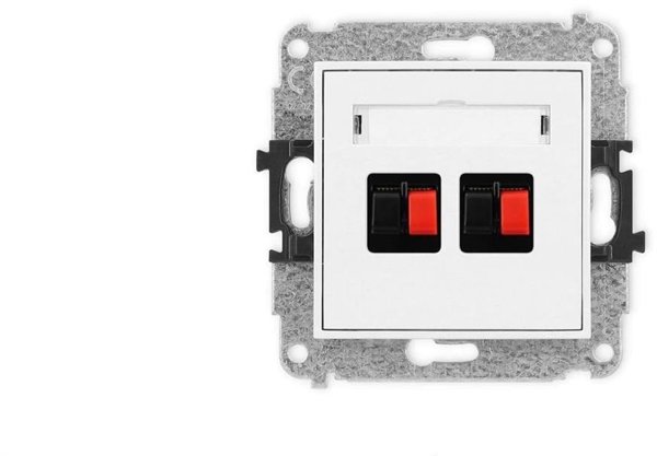 MINI Μηχανισμός διπλής πρίζας ηχείων ματ λευκό 25MGG-2