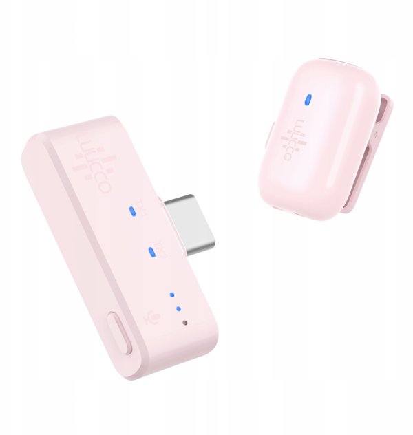 Mini Ασύρματο Μικρόφωνο Κολλάρος HD 100m USB Type-C Minipods K1 Ροζ