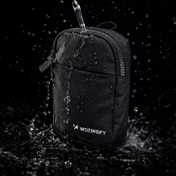 Wozinsky Mini Τσαντάκι Ώμου WMS-W1 Αδιάβροχο Διπλού Χώρου Μαύρο