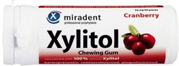 Miradent Τσίχλα Μασήματος "XYLIT" Κράνμπερι