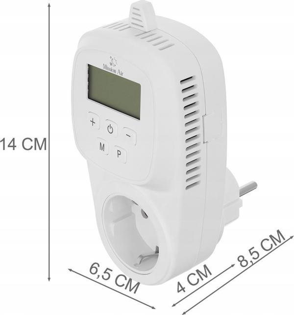 Mission Air Gniazdkowy regulator temperatury termostat WIFI
