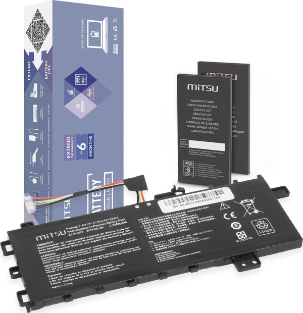 Μπαταρία Laptop Mitsu B21N1818 για Asus Vivobook 15 A512, R512, X512, 4150mAh, 7.6V