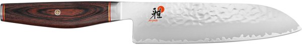 MIYABI 6000 MCT Rocking Santoku 18 cm, Brun, Glatslebet