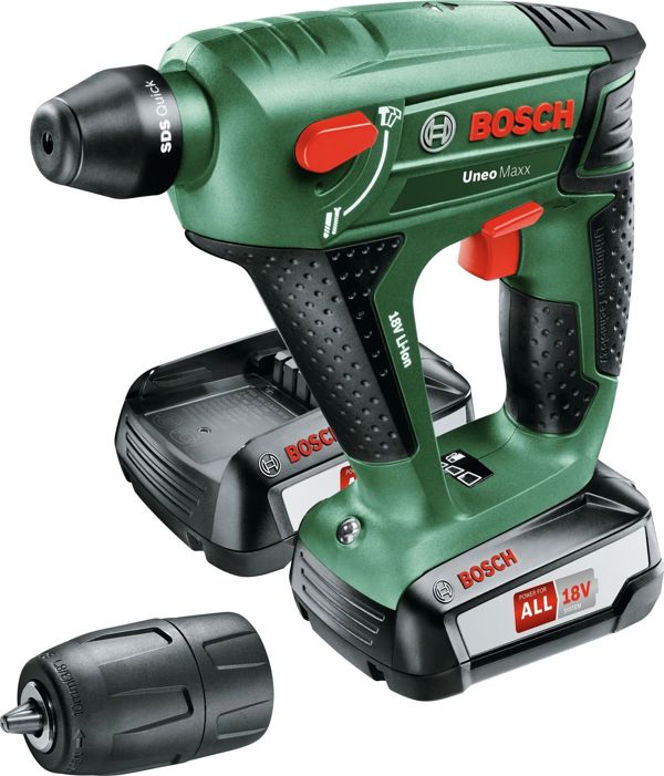 Bosch Uneo Maxx 18V Περιστροφικό Σφυρί Μπαταρίας 3 σε 1 (0603952327) – Για Διάτρηση, Κρούση & Βίδωμα σε Μπετόν, Μέταλλο & Ξύλο