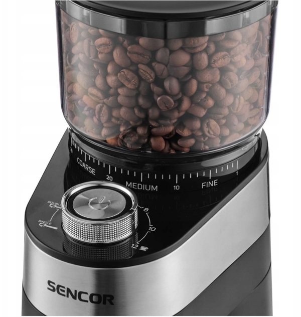 Ηλεκτρικός μύλος καφέ Sencor SCG 5060BK με 30 ρυθμίσεις άλεσης 140W