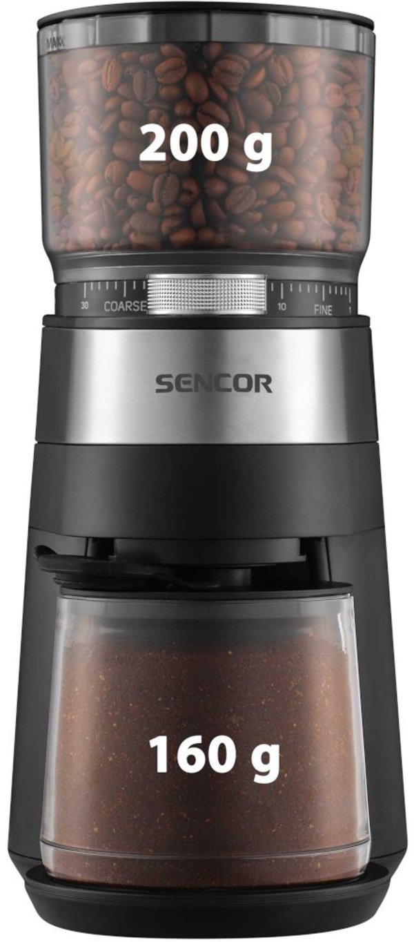 Ηλεκτρικός μύλος καφέ Sencor SCG 5060BK με 30 ρυθμίσεις άλεσης 140W