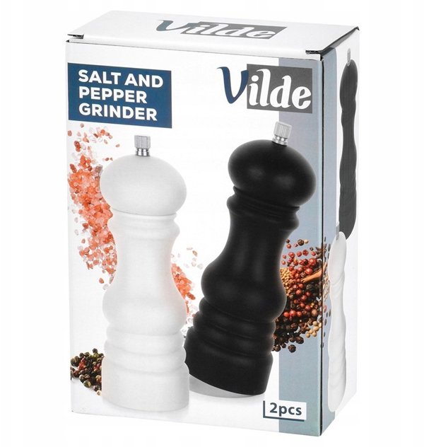 Vilde Σετ Μύλοι Μπαχαρικών για Πιπέρι και Αλάτι, Ύψος 18 cm, 2 Τεμάχια