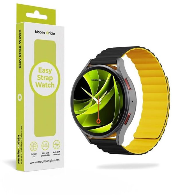 Mobile Origin Easy Strap Magnetic Watch 20mm Black/Yellow